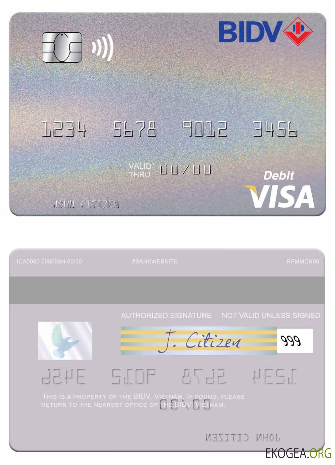 Carte de débit visa Vietnam BIDV